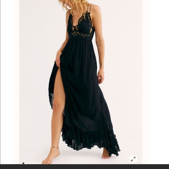 HOST PICK🎉Free People Adella lace maxi blac dress - Picture 2 of 8